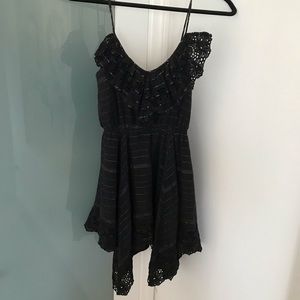 ❌SOLD❌ Meghan Striped Dark Navy Dress xs